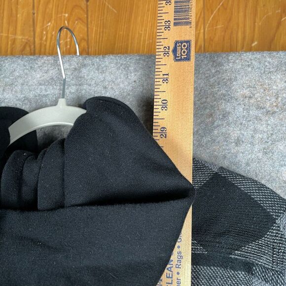 BRIXTON Bowery Mens Flannel Hoodie Hooded Size M Medium Gray Black Plaid USA EUC - Picture 7 of 9